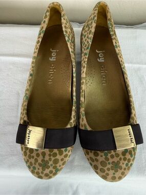 Anthropologie Joy Chen Abstract Animal Print Dots Flats Shoes Size 6 EUC